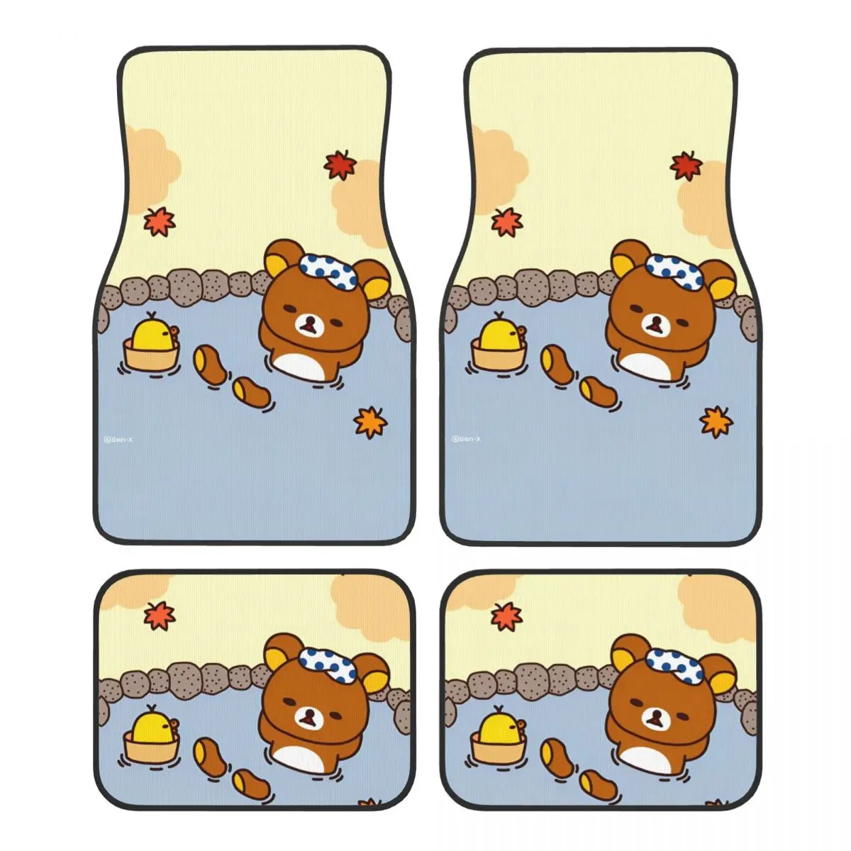 

Rilakkuma Floor Mats for Cars All-Weather Waterproof Floor Mats Liner Full Set Car Accessories
