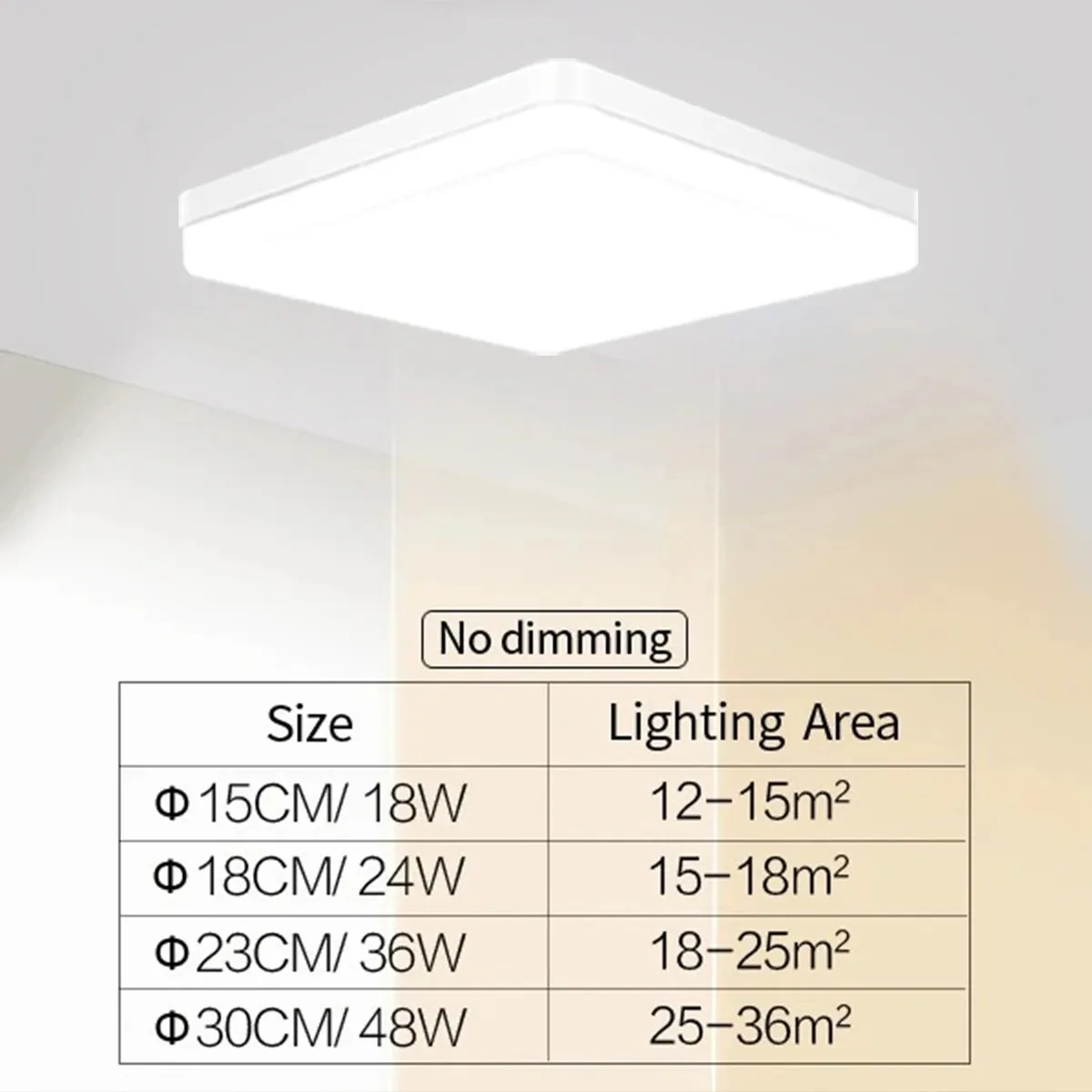 Kwadratowa lampa sufitowa LED Nowoczesna lampa sufitowa do domu 18W 24W 36W 48W Zimne ciepłe naturalne światło Lampy do sypialni Łazienka Kuchnia