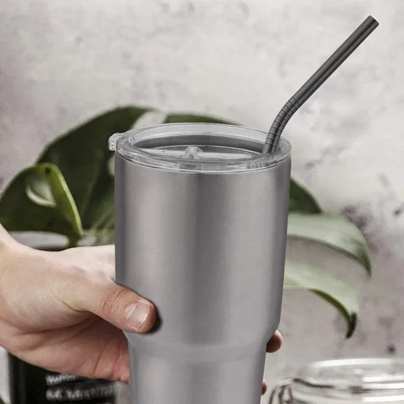 Juego de 12 pajitas de Metal reutilizables, pajitas ecológicas de acero inoxidable 304 para vasos de 30oz y 20oz, vasos para Bar y fiestas