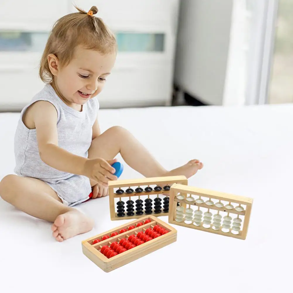 7 Column 5-Bead Wooden Abacus Smooth No Odor Children Math Arithmetic Calculating Tool Counting Frame Student Educational Toy