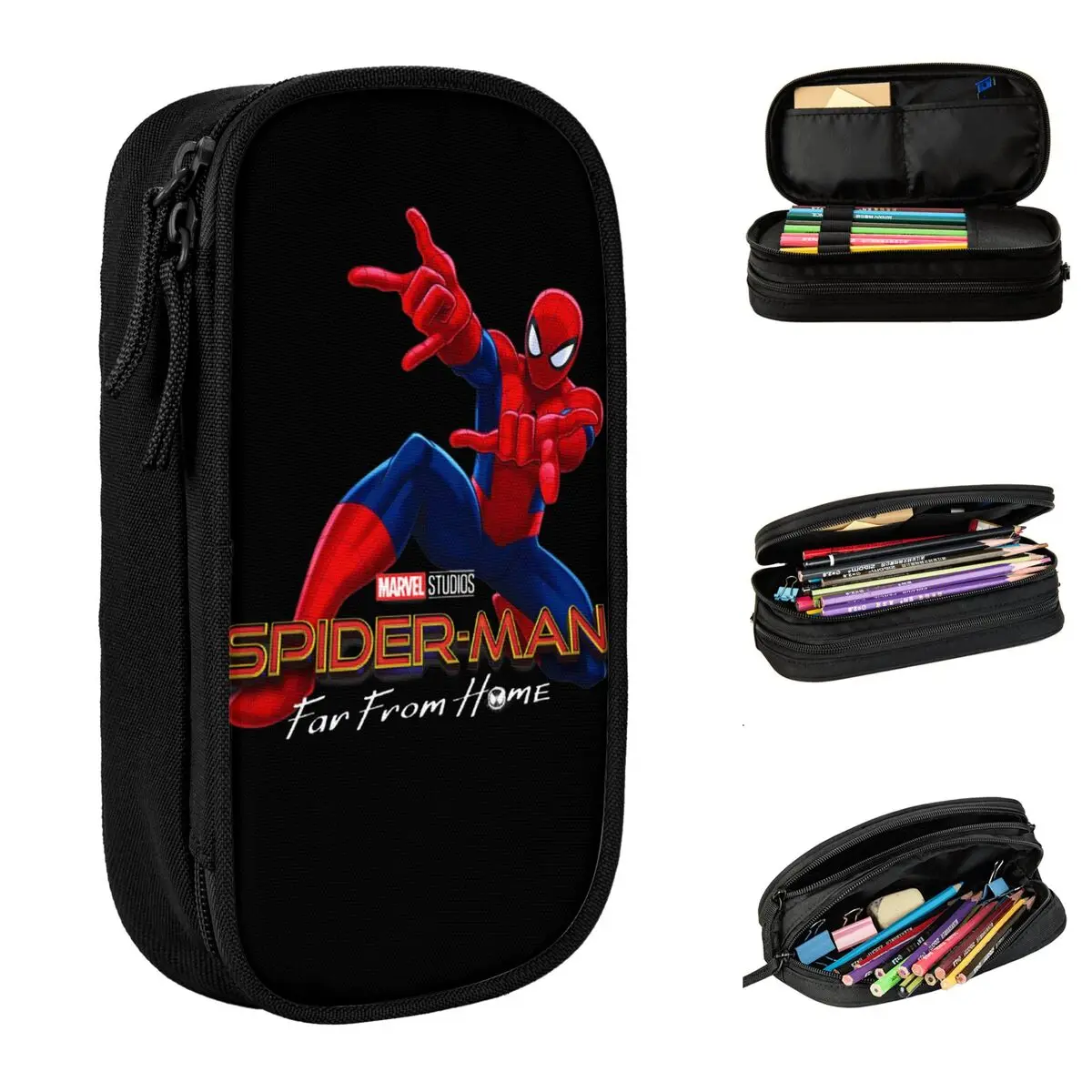 Spiderman No Way Home Pencil Cases Pencilcases Pen Box for Student Big Capacity Bag Students School Gift Stationery