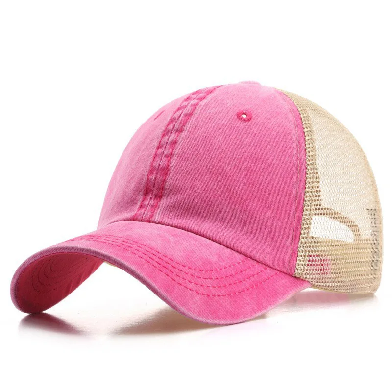Vintage Washed Distressed Baseball Cap Men Mesh Trucker Hat Casual Women Hip Hop Caps Kpop Snapback Sun Hats