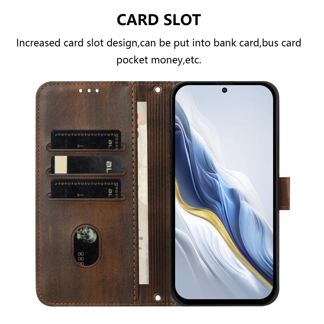 Retro Leather Phone Wallet Case For Nokia HMD Skyline Fuison Pulse Plus Pro X30 G22 G21 G20 G11 G10 C32 C30 C22 C20 Flip Cover - view 3