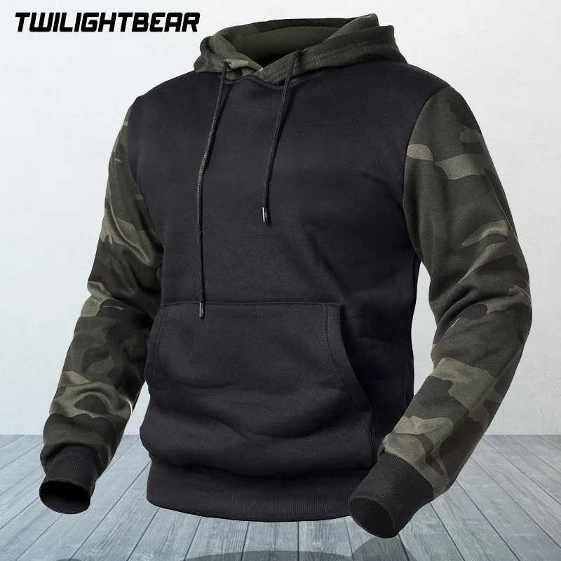 

New Men's Hoodies Male Hooded Sweatshirts Camouflage Stitching EUR Size Casual Shirt Men Clothing Sportwear AFWY14