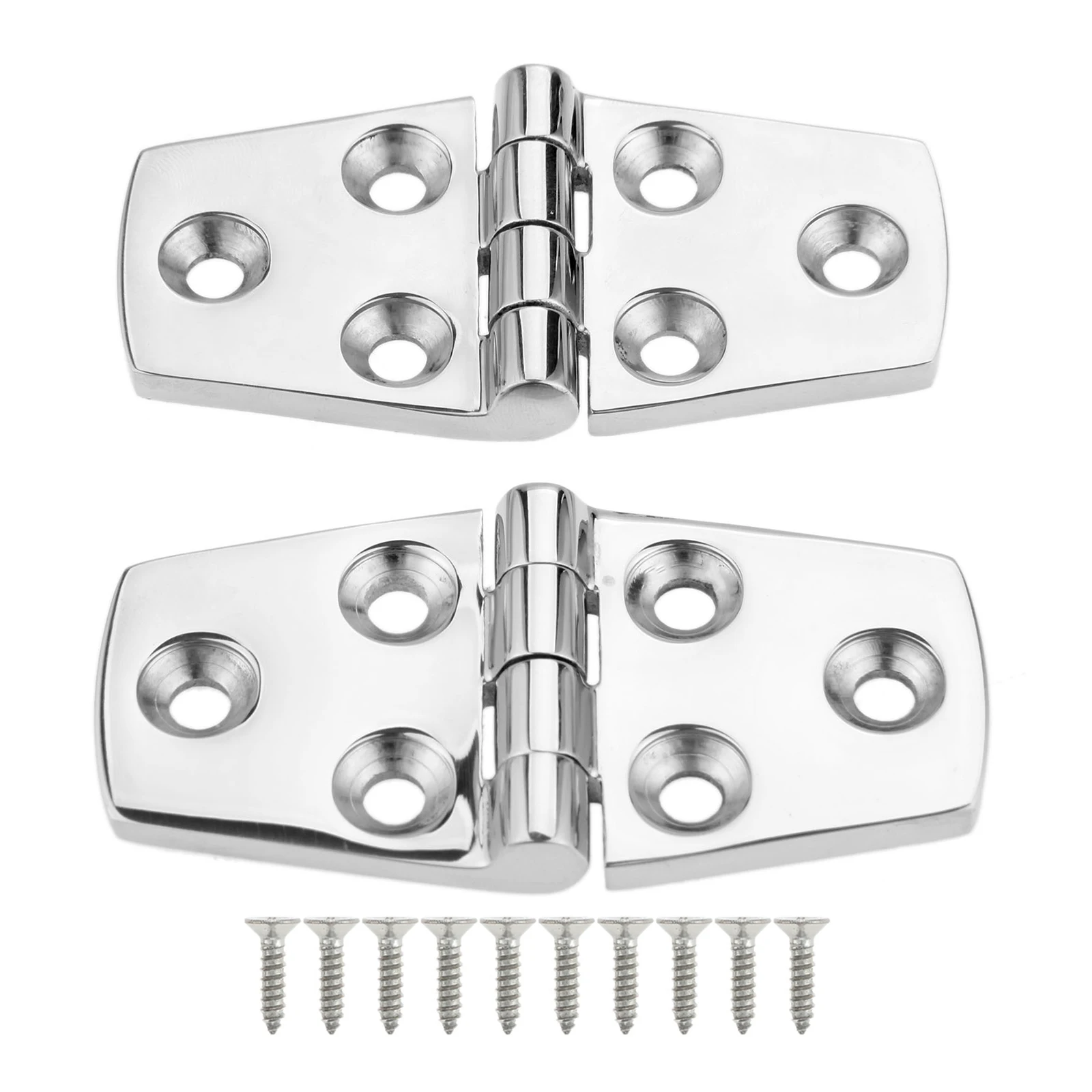 2Pcs Boat Door Hinge Strap Marine Hatch Hinge Stainless Steel 316 6 Holes Casting Hinge with Fasteners for RVs 3 inch x1.5 inch