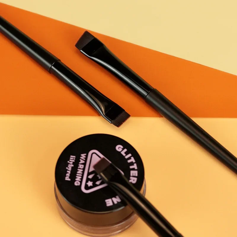 Eyeliner pędzel do brwi płaska główka pod kątem włókna włosów brwi Eyeliner drobne pędzle do makijażu profesjonalne narzędzia do makijażu 1/3 szt