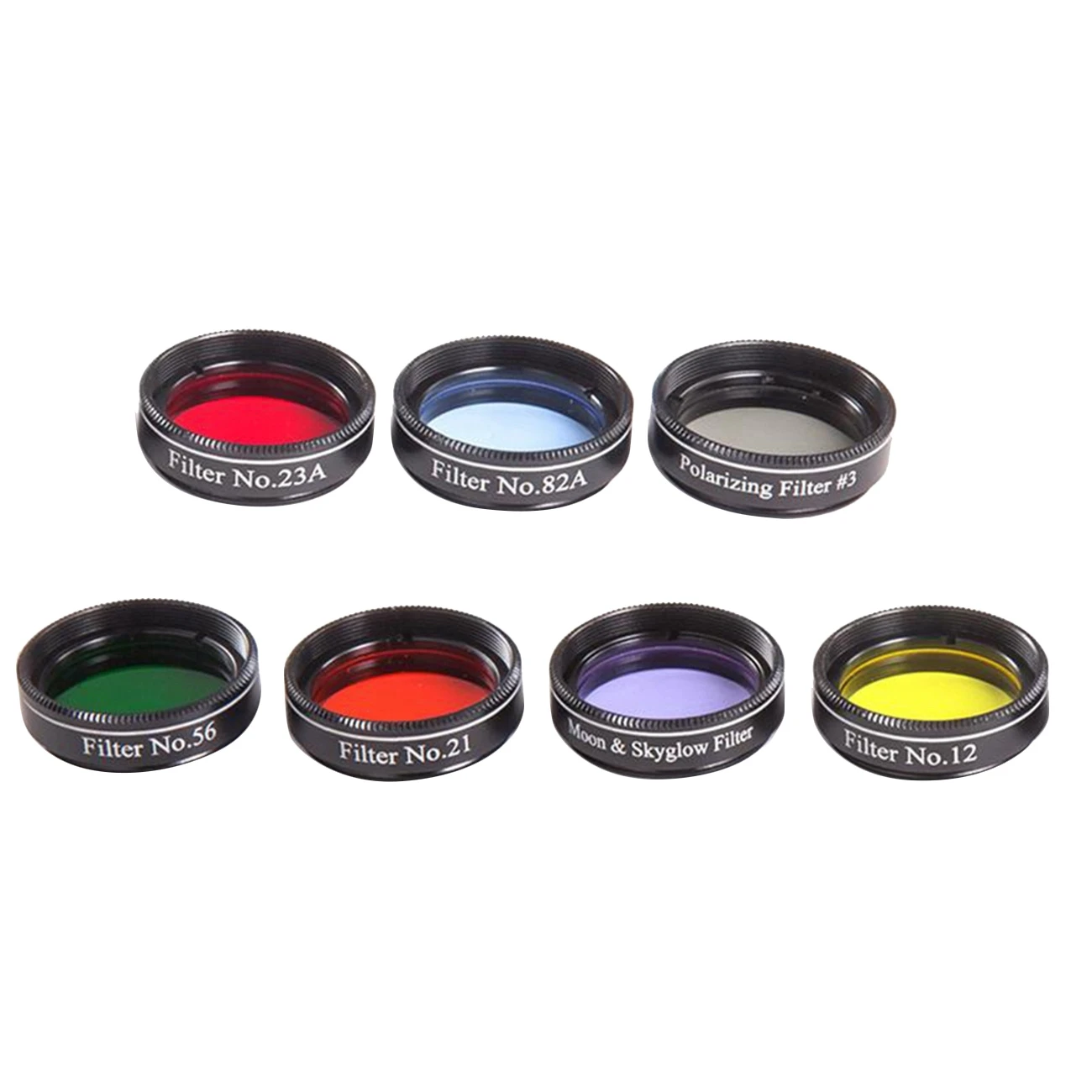 1Set 7Pcs Eyepiece Filter Astronomical Telescopes 1.25 Inch Ocular Lens Planets and Nebula Filter Moon Skyglow 7 Color