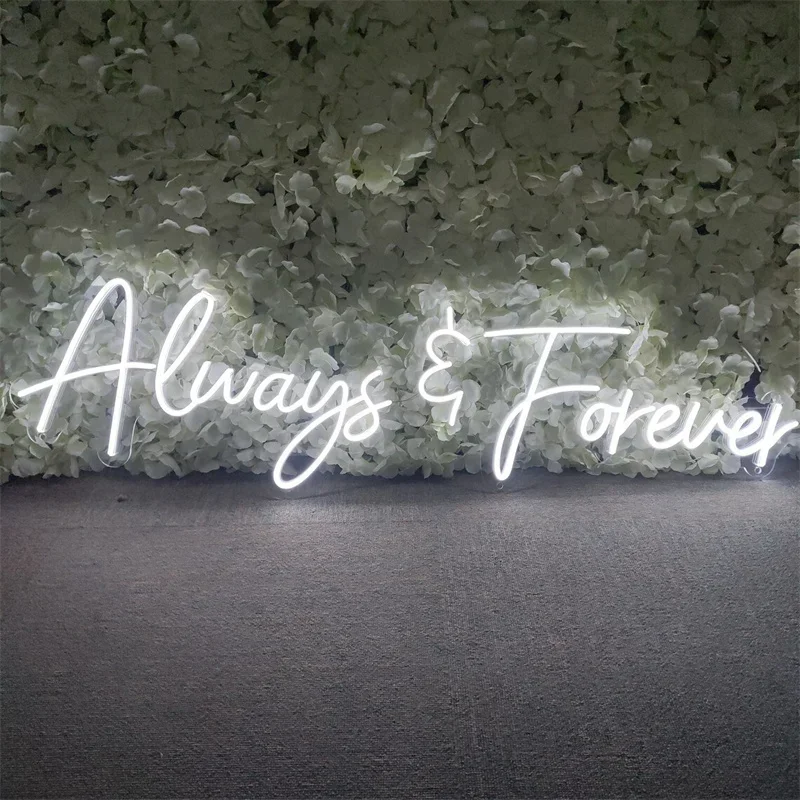 

Always Forever Neon Sign LED Room Decor Wedding Boda Personalized Hanging Night Light Romantic Atmosphere Lamp Wall Art Items