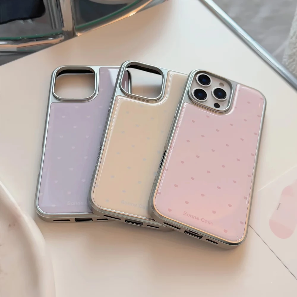 Полноэкранный чехол для телефона с гальваническим покрытием из смолы в форме сердца для iPhone 17 Air 16 Pro Max 15 14 Plus 13 12 11 Задняя крышка