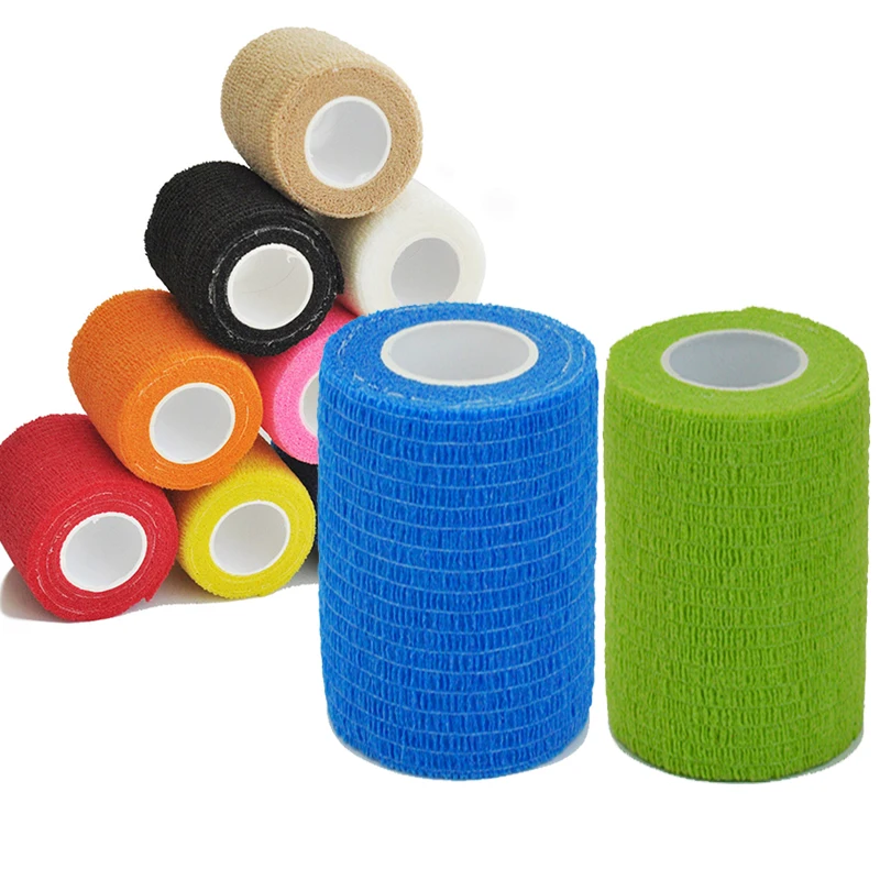 1roll 2.5/5/7.5/10cm*4.6m Non Woven Elastic Self Adhesive Bandage Cohesive Bandage for Sports Fixing Finger Wrist Leg