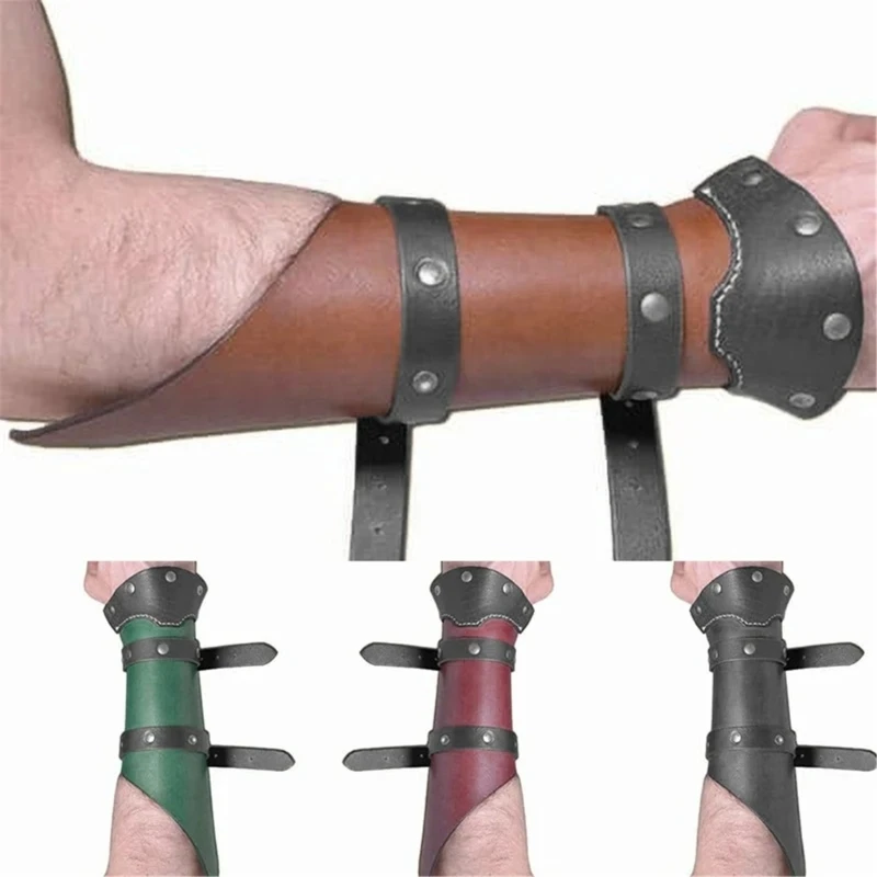 

Adjustable PU Arm Gauntlets Medieval Arm Guards Role Playing Costume Arm Bracers