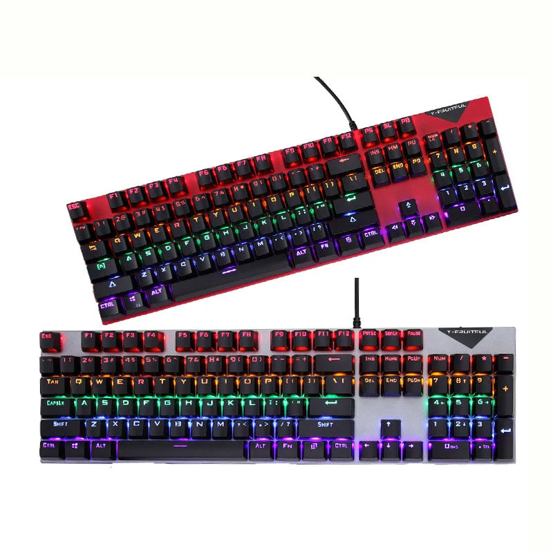 

104 Keys English 100% Standard Mechanica Ergonomic Keyboard RGB USB Wired Gaming Keyboard For Computer
