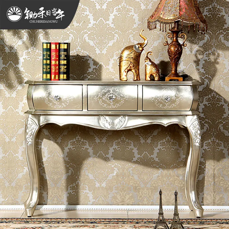 

Yhl European Classical Entrance Cabinet French Retro Solid Wood Console Tables Curio Cabinet Restaurant