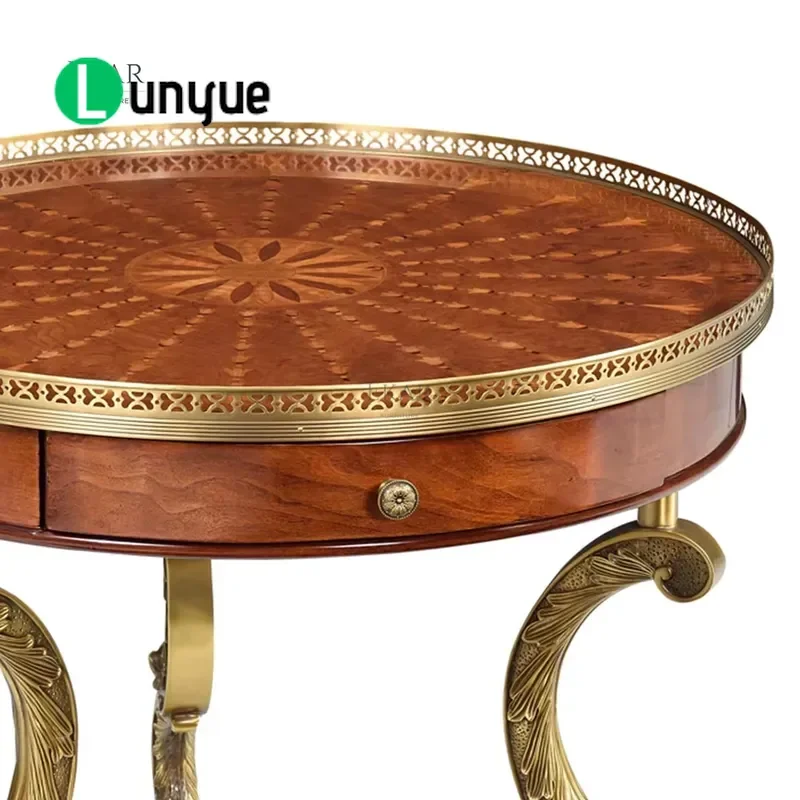 Classic Round Wooden Corner Table Solid Wood Side End Table for Living Room Bedroom Sofa Space Saving Elegant Home Furniture