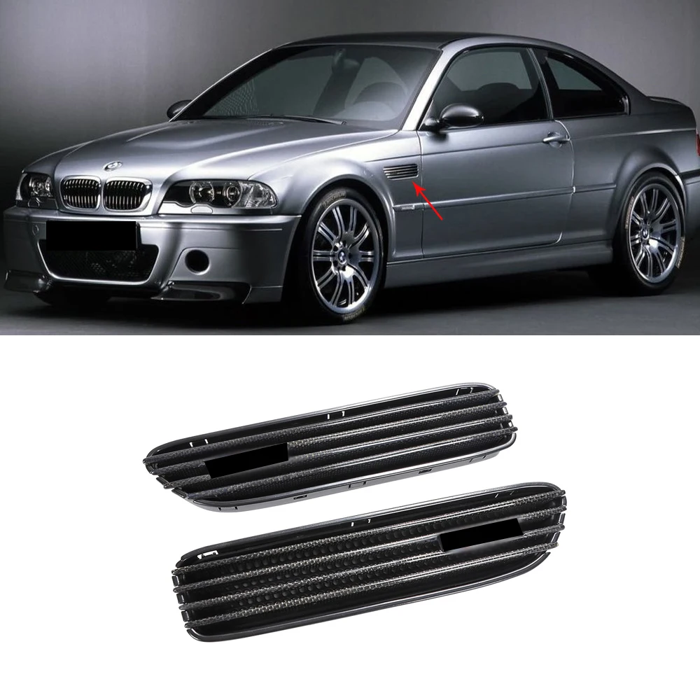 Replacement Side Vent Carbon Fiber Side Grill Grille Fender Vents for BMW E46 E90 M3