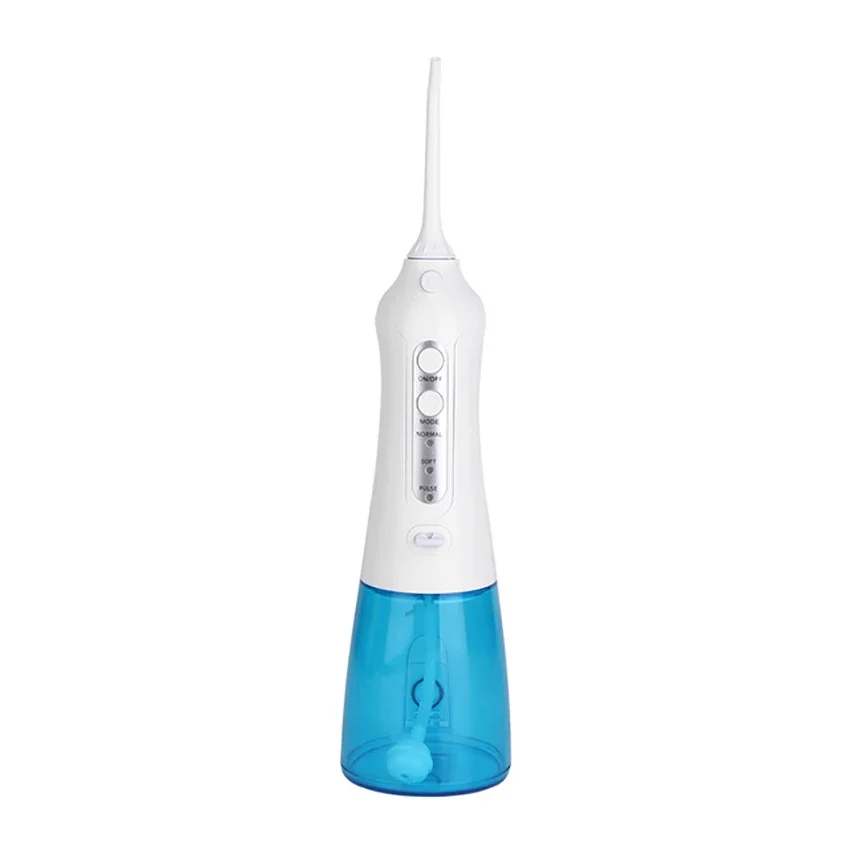 Irrigador oral portátil recarregável sem fio do flosser da água para o curso e a casa, 300ml, 3 pontas do jato, líquido de limpeza impermeável dos dentes