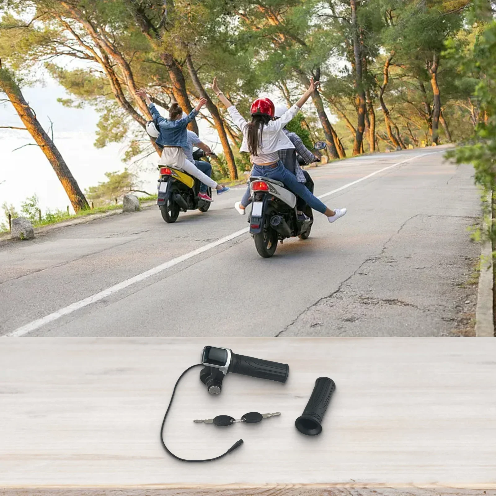 

For Electric Bikes 48V Ebike Throttle For Automatic Cruise Automatic Cruise Battery Capacity Indication Cable Length 1.6 Meters