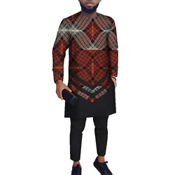 African Clothes for Men African Wax Print Dashiki Shirt Dress and Pants Traditional Africa Clothing Outfits Suits Set WYN1159