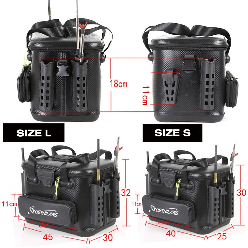 Imagem -04 - Multifunções Eva Fishing Tackle Bolsa Live Fish Box Mochila ao ar Livre com Suporte Rod Bolsa de Balde 20l 28l 40l
