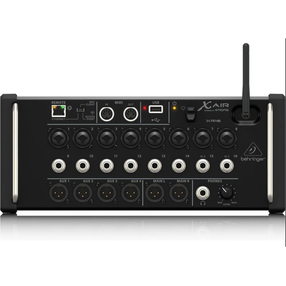 Behringer X Air XR16 16-channel Tablet-controlled Digital Mixer with 8 Gain-programmable Midas Preamps, Integrated Wi-Fi Module