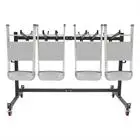 Q235 Steel, Nylon Black Folding Table and Chair Cart, Folding Chair Rack, Chair Rack with 4 Casters