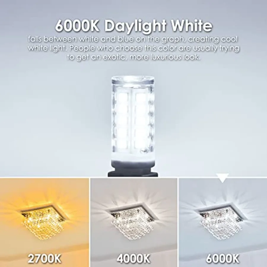6 Pack G9 LED Bulb Dimmable, T4 4W G9 Replacement for 40 Watts Halogen, 400 Lumen, Ceramic Bi-Pin Base, 360°Beam Angle, 120V G9