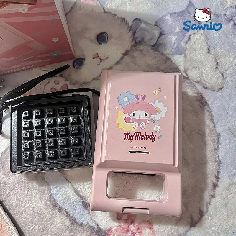 Anime Sanrio Melody Cinnamoroll Mini Electric Waffle Maker Portable Sandwich Breakfast Maker Multifunctional Baking Cake Maker