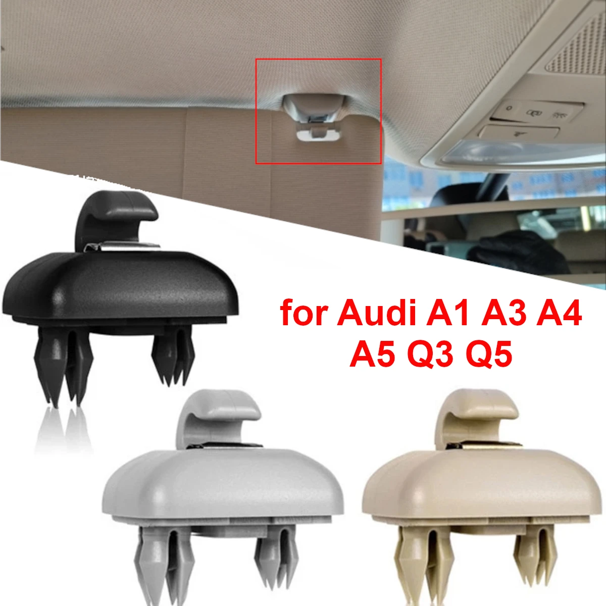 

1pc Interior Sun Visor Hook Clip Snap for Audi A1 A3 A4 A5 Q3 Q5 B6 B7 A4L Q5 A7 Q7 Q3 A5 A6L Wholesale