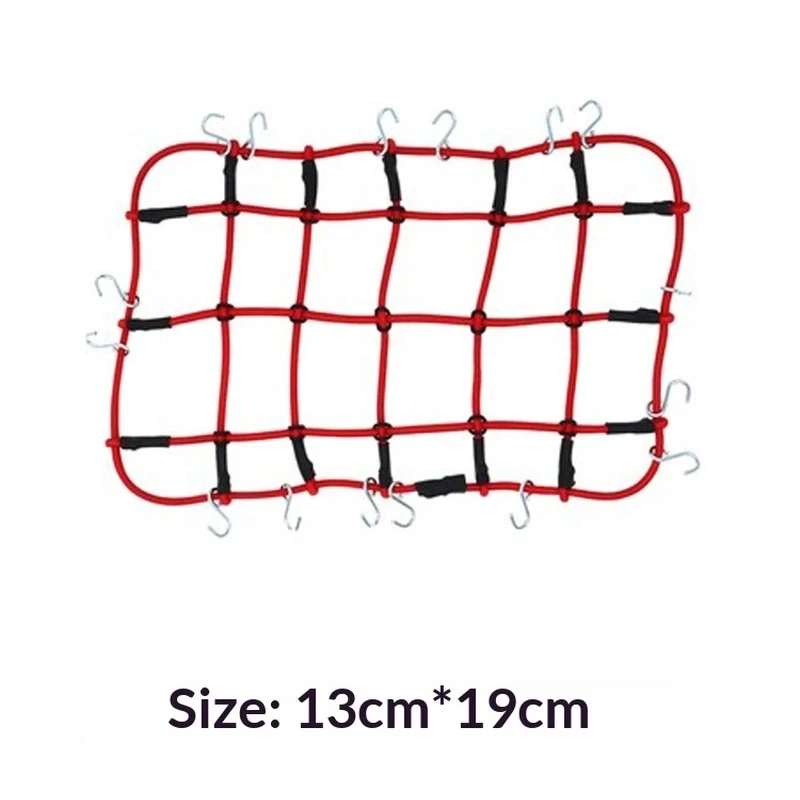 1 10 Scale RC Crawler Scale Mood Decoration Parts TRX4 Roof Rack Elastic Luggage Cargo Net With Hooks For SCX10 D90 RC Off Road