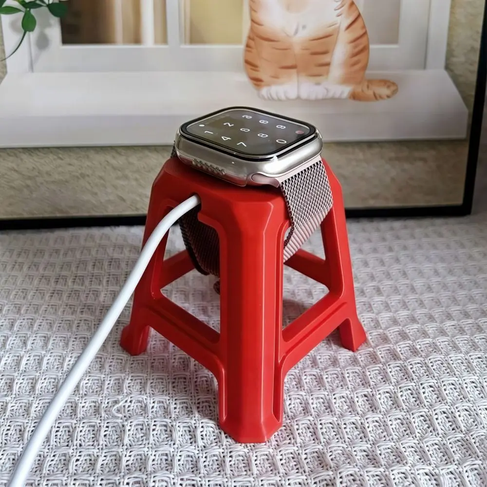 Universal Watch Charging Stand Chair Shape 3D Printing Watch Desktop Stand with Charging Groove Red Storage Rack For Watch