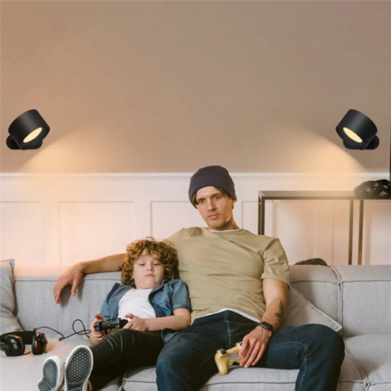 

A07F-Led Wall Sconces Remote Control And Touch Control Wall Lamp 3 Color Temperatures & Dimmable Magnetic 360°