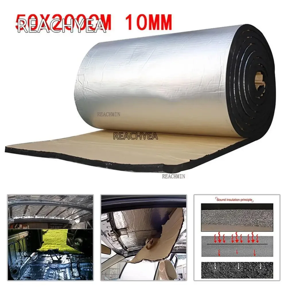 

10mm Car Truck Firewall Heat Sound Deadener Insulation Mat Noise Insulation Wool Car Heat Sound Thermal Proofing Pad 100*100cm