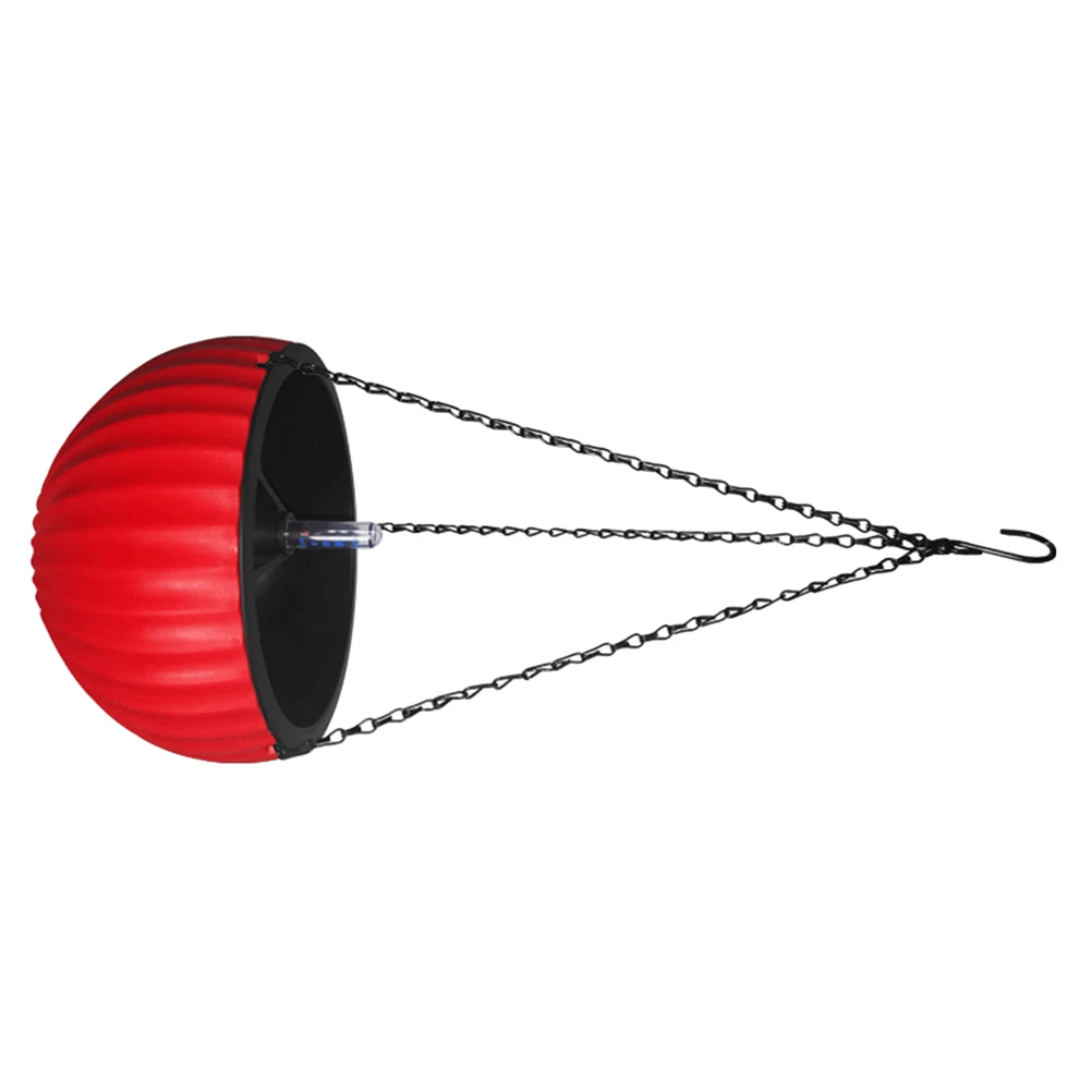 

Automatic Water Suction Flower Pot Plastic Planter Red Hanging Basket Plants Clear Water Level Durable Material