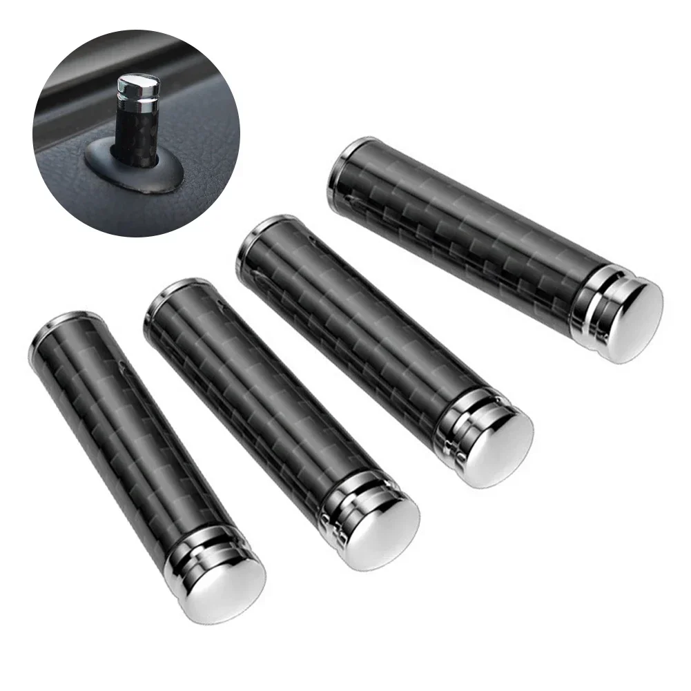 4 PCS Car Modified for Mercedes Benz A C E Class W205 W204 W212 W211 Door Lock Pin Cover Door Bolt Decorative Cap Carbon Fiber