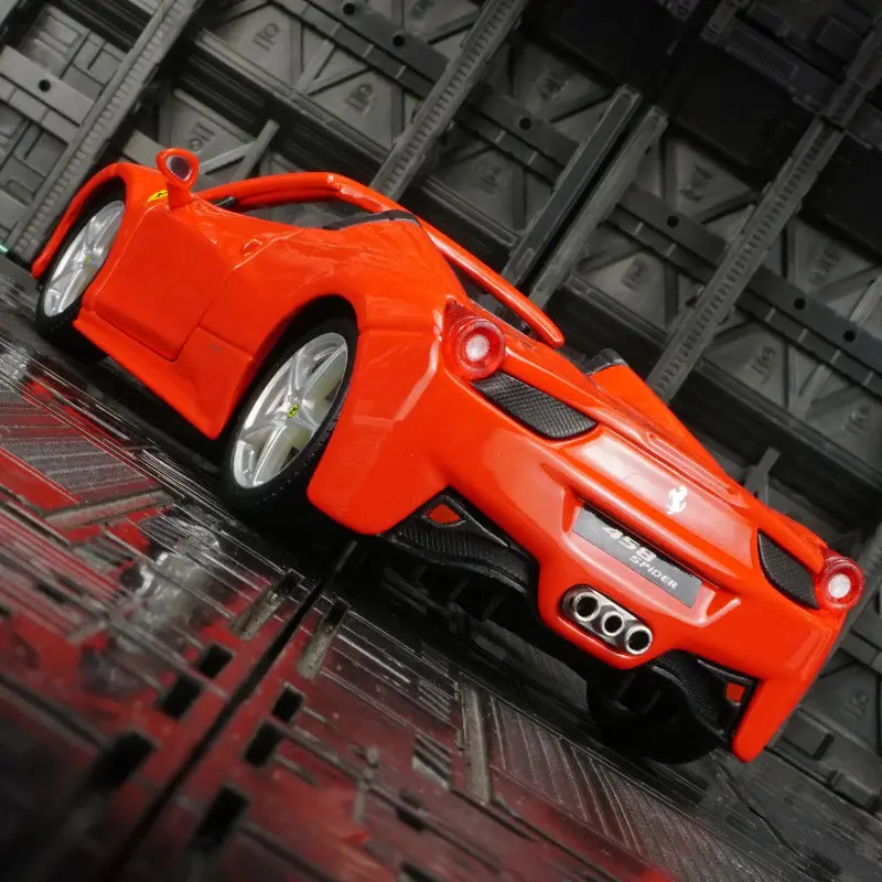 ブラーゴ-1-24-フェラーリ-458-スパイダー-合金スポーツカーモデル-ダイキャストメタル-トラックレースカー-モデルカー-高シミュレーション-キッズトイ-ギフト