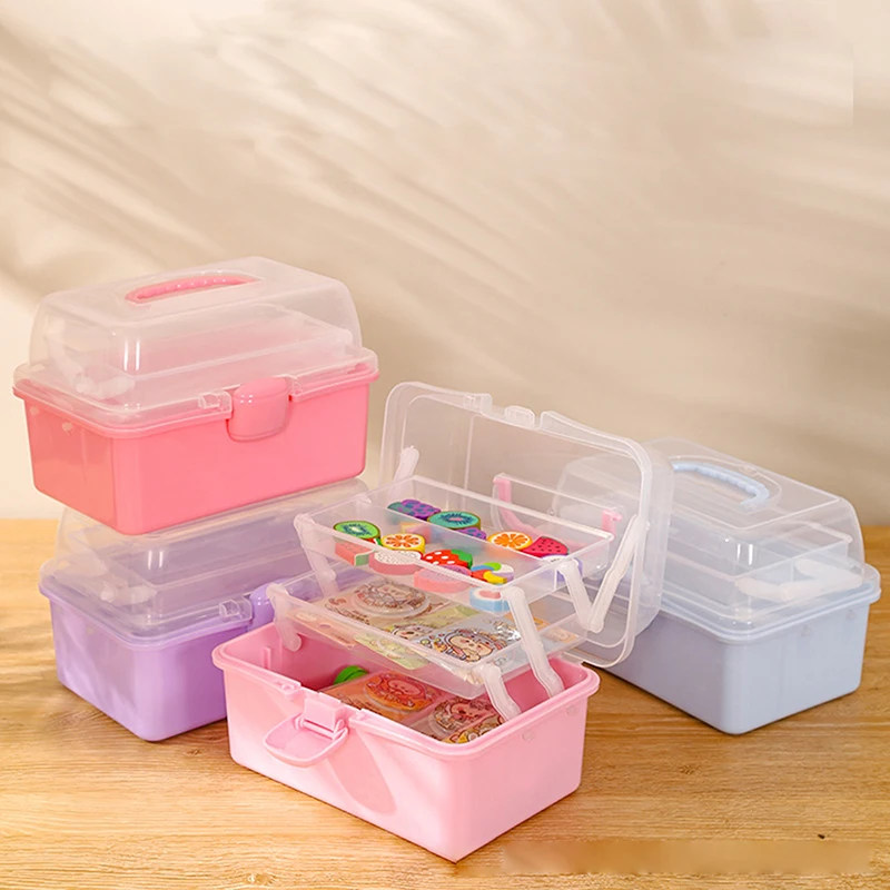 Children\'s Hair Accessories Storage Box Head Rope Hairpin Card Pen Sundries Stationery Box Cute Girl Jewelry Box