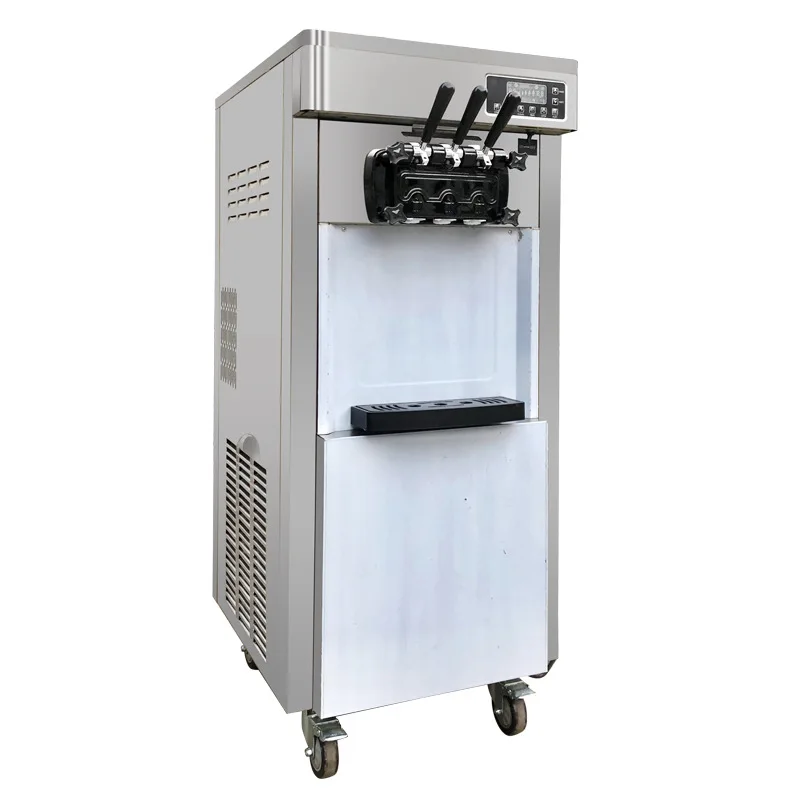 

With puffed, soft, ice cream maker, vertical, three-color, soft ice cream