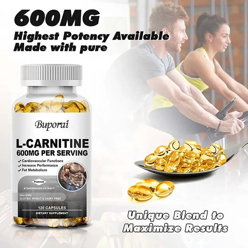 L-Carnitinecapsules - Verhoog de energie, verbetert het geheugen, verbeter de concentratie, verbeter de cardiovasculaire gezondheid en cognitieve vermogen