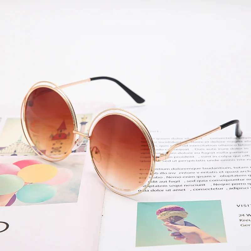 New Fashion Wild Fox Sunglasses round Frame Women's Sunglasses Real Film Sunglasses Plain Glasses