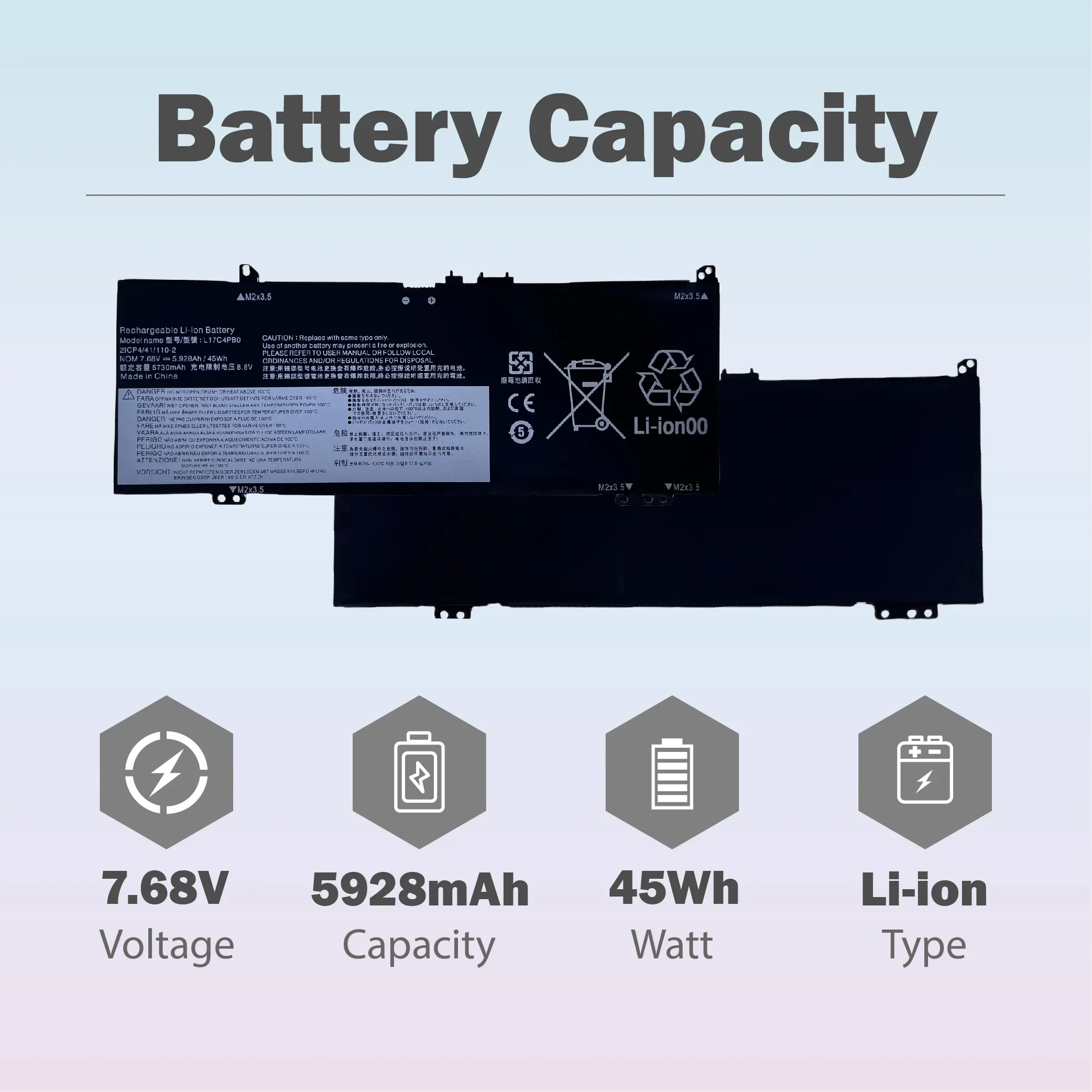 NewL17C4PB0 L17M4PB0 بطارية الكمبيوتر المحمول لينوفو Xiaoxin الهواء 14ARR 14IKBR 15ARR 15IKBR Ideapad 530s-14IKB 15IKB اليوغا 530 L17C4PB26 #2