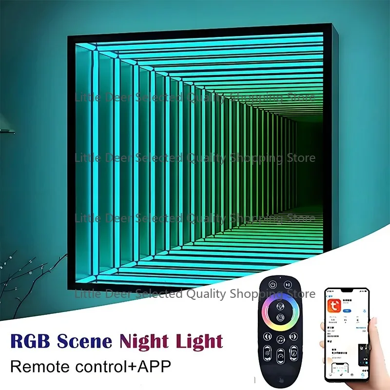 Infinite Extension Custom Multi-Layer Magical Abyss Mirror LED Light Box Easy Aluminum Bar KTV Store Brand Logo Outdoor