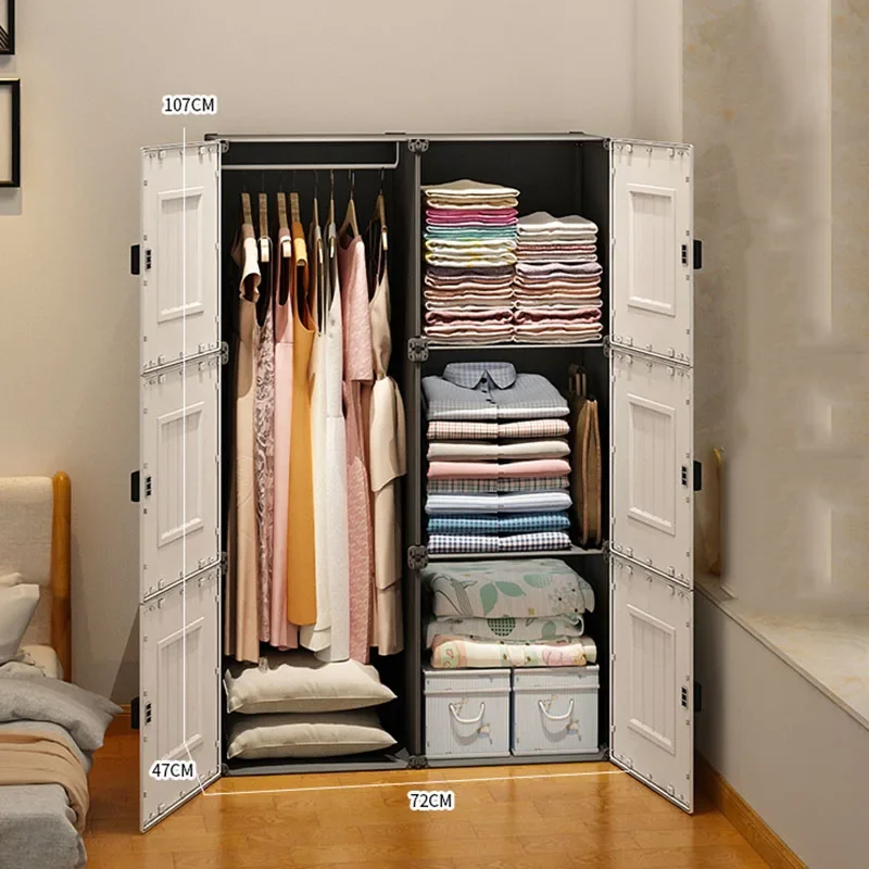 

Cupboard Storage Wardrobe Modular Organizer Clothes Drawers Shelf Simple Modern Open Closet Display Armario Trendy Furniture