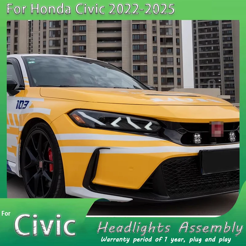 

Фара для Honda Civic 11-го поколения 2022-2025: обновленная, модифицированная, с динамическими ДХО и светодиодными поворотниками. Автоаксессуары.