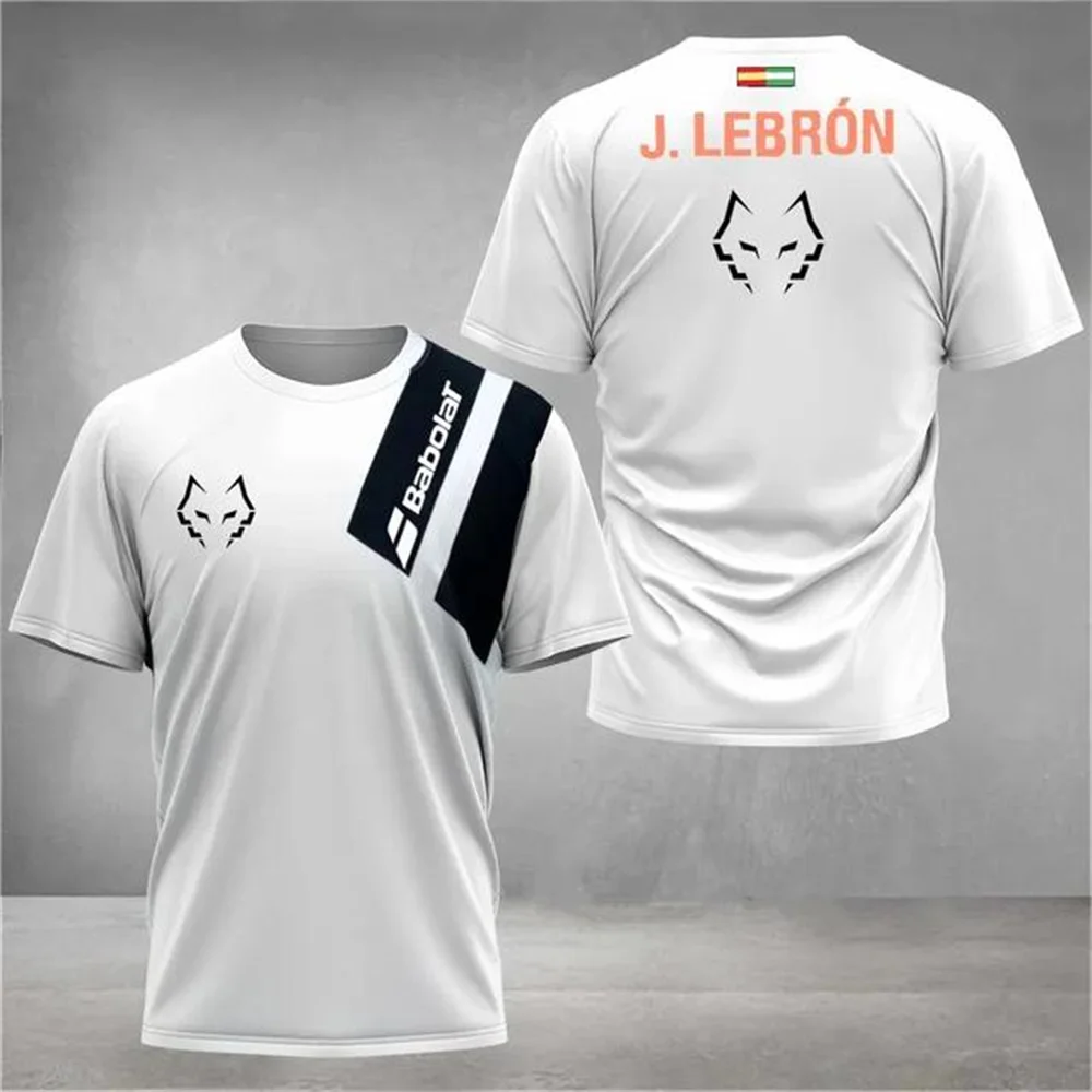 Juan Lebron Fox Harajuku Men\'s T-shirt Tennis Badminton Fashion Sports Uniform Breathable Quick Drying Short Sleeve O-Neck Top