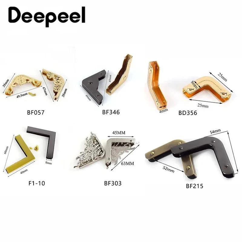 4Pcs Deepeel 25-54mm Metal Corner Protector Buckle Handbag Edge Purse Book Decor Clip Banding Clasp DIY Hardware Accessories