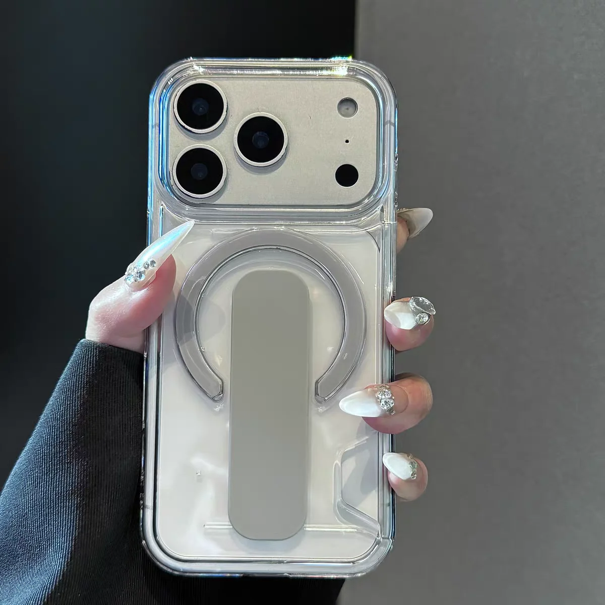 Luxuriöser HD-Kartenhalter mit klarem Display für Magsafe-Hülle für iPhone 17 16 15 14 18 Pro Max, magnetische Ladefunktion, stoßfeste Acrylhülle – Detail 10