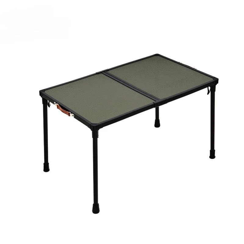 

Outdoor portable folding dining table, retro casual table, camping aluminum alloy square table