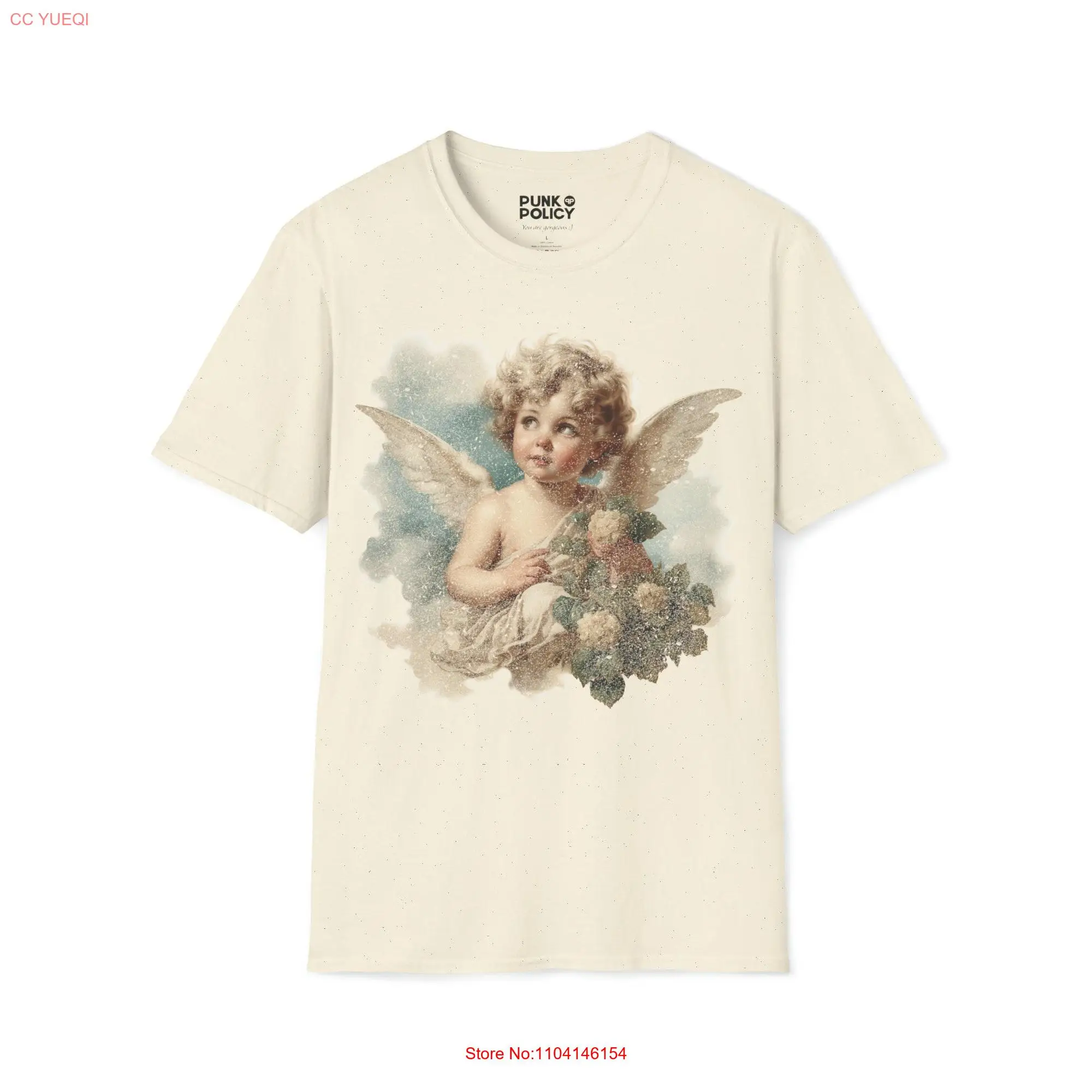 Cherub Angel vintage style printed Softstyle T Shirt Victorian angelcore boho chique jmj anjo fine art tee