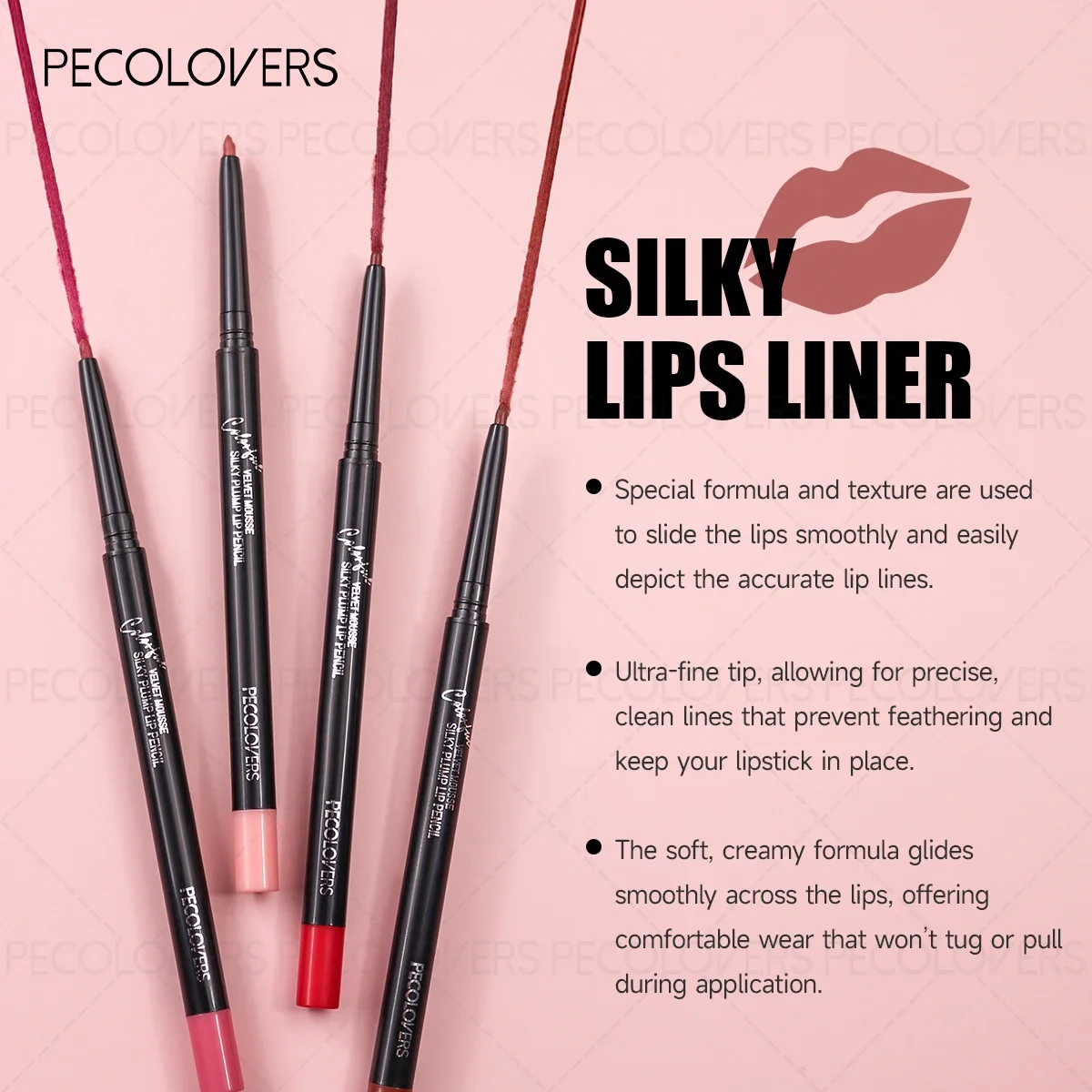 قطعة واحدة من محدد الشفاه غير اللامع يدوم طويلاً - تصبغ عالي، سهل الاستخدام، خفيف الوزن وطبيعي، بدون نقل