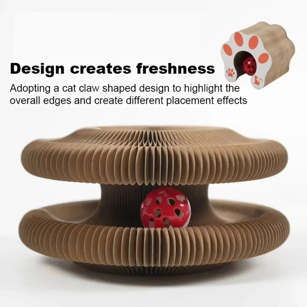 สัตว์เลี้ยงของเล่นออร์แกน Cat Scratch Board การออกแบบแม่เหล็กที่แข็งแกร่งพับได้ Decompression แมว Sharpening Claw ลูกฟูก Scratching Board